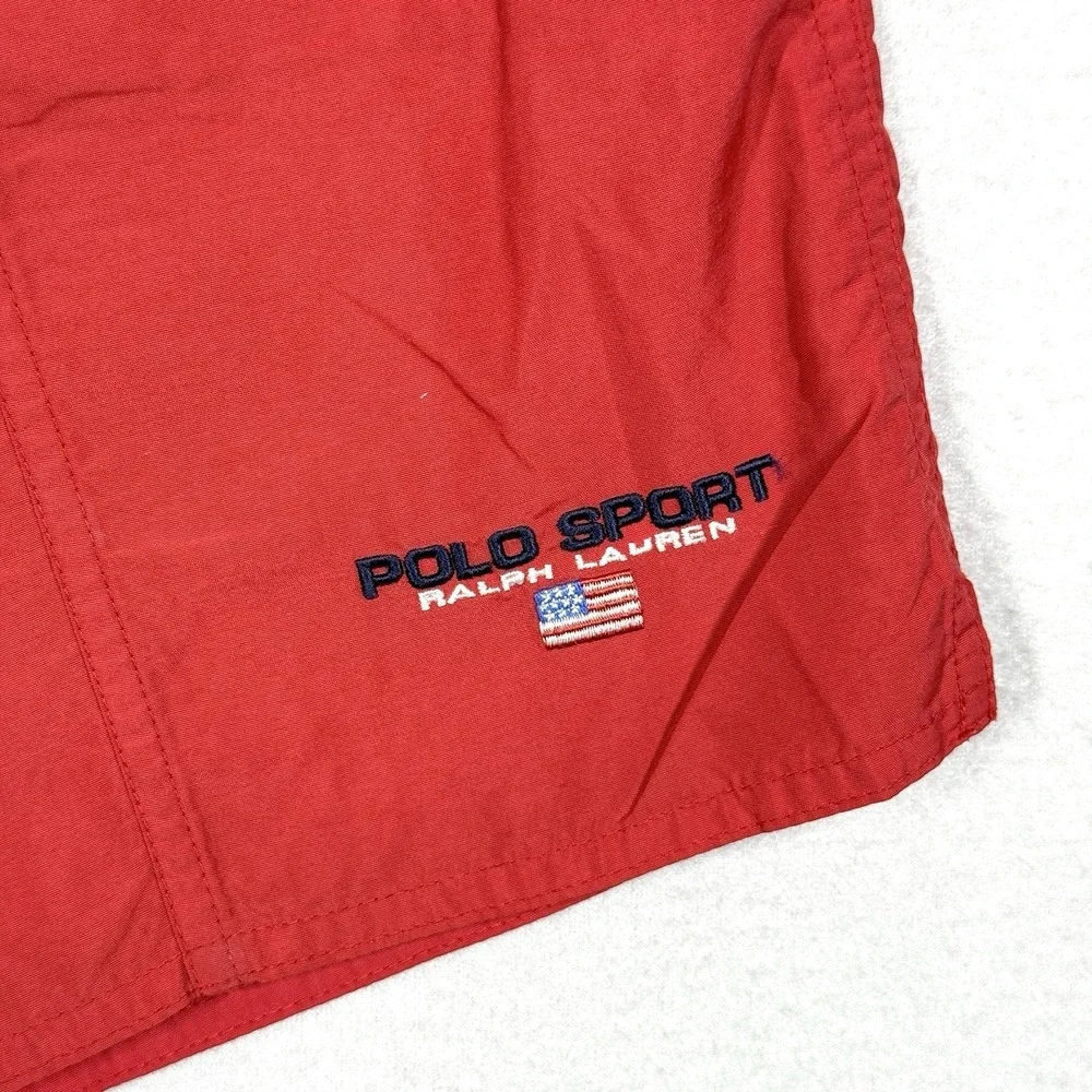 Polo Ralph Lauren Sport Swim Trunks Mens Large USA Flag‎ Logo Y2K Board Shorts